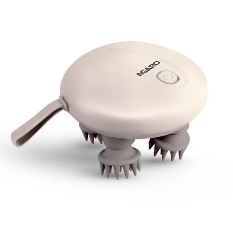 Agaro Scalp Massager, Rechargeable Electric Head Kneading Massager, 3 Speed Modes, Handheld Portable Head Scratcher Massager for Hair Growth, Deep Clean & Stress Relax, SM3675,White