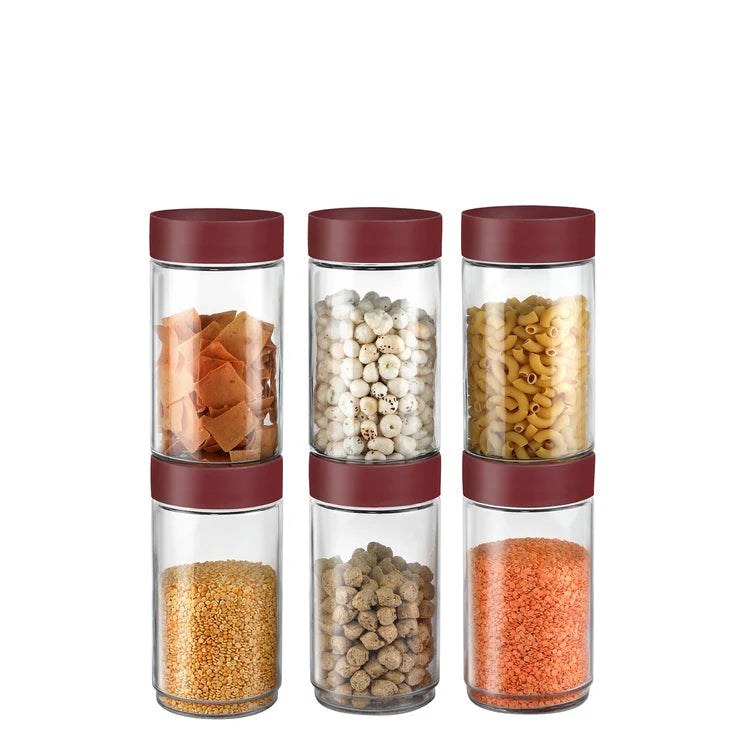 Cello Modustack Glassy Storage Jar Brown Lid