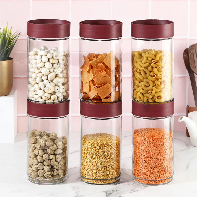 Cello Modustack Glassy Storage Jar Brown Lid