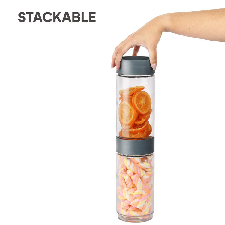 Cello Modustack Glassy Storage Jar Gray Lid