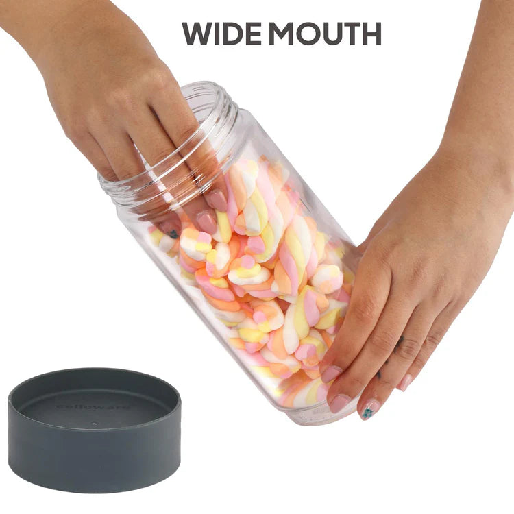 Cello Modustack Glassy Storage Jar Gray Lid
