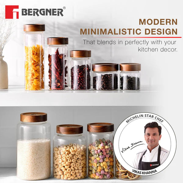 Bergner Acadia Borosilicate Glass Jar