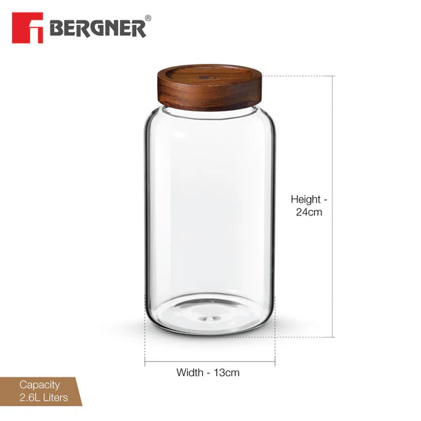 Bergner Acadia Borosilicate Glass Jar