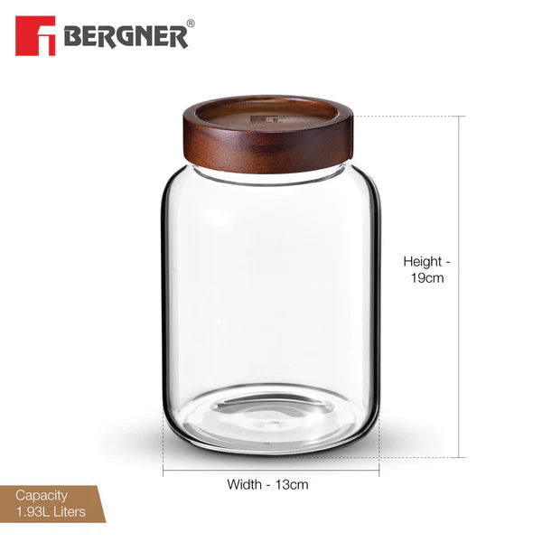 Bergner Acadia Borosilicate Glass Jar