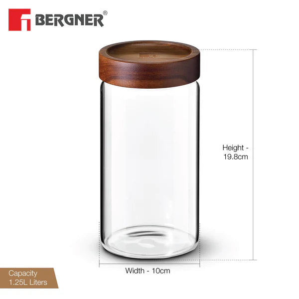 Bergner Acadia Borosilicate Glass Jar
