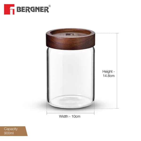 Bergner Acadia Borosilicate Glass Jar