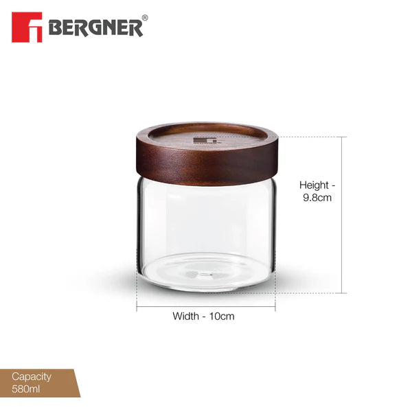 Bergner Acadia Borosilicate Glass Jar