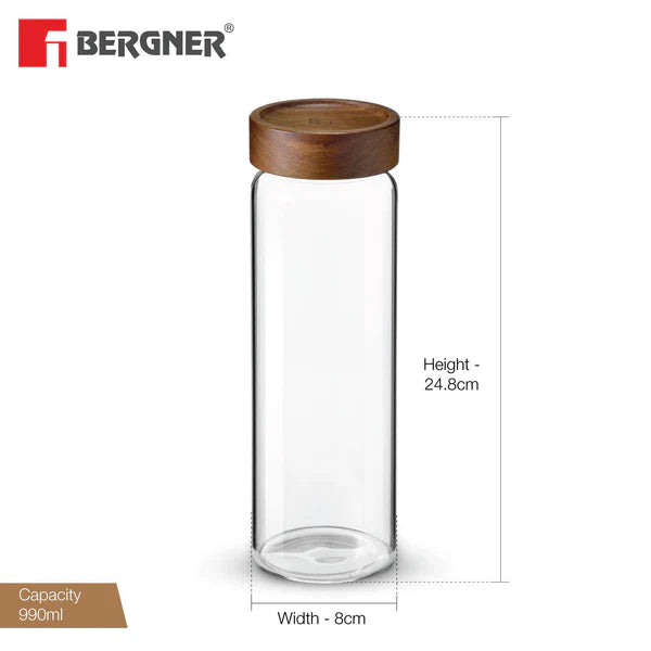 Bergner Acadia Borosilicate Glass Jar