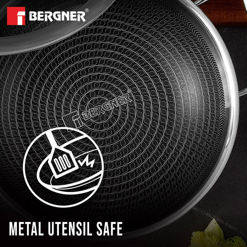 Bergner Hi Tech Giro TRI PLY Stainless Steel Non Stick Kadai