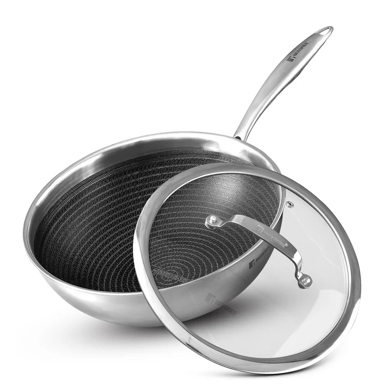Bergner Hi Tech TRI PLY Stainless Steel Non Stick Wok