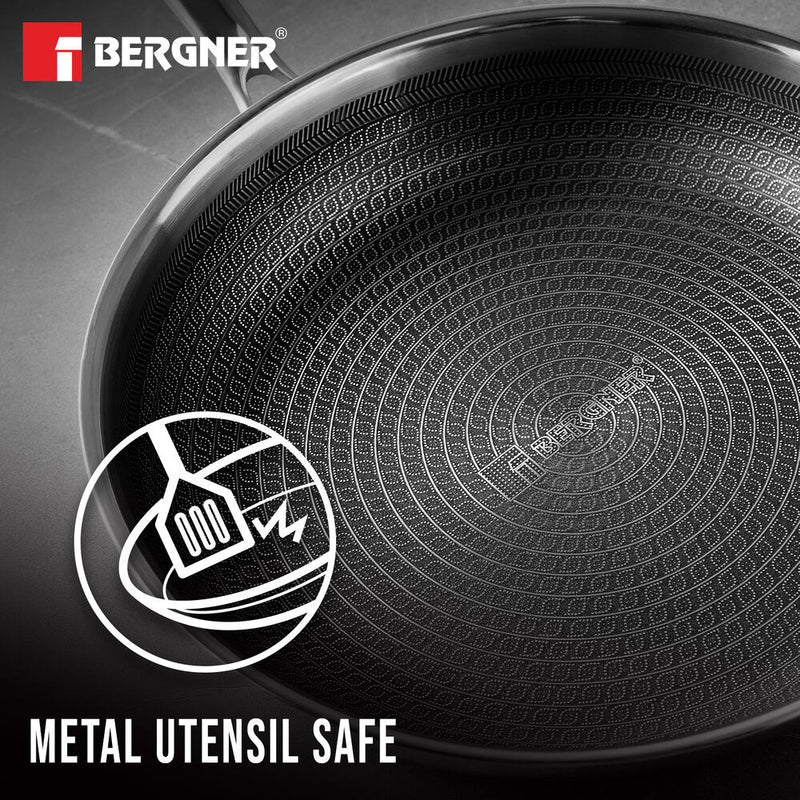Bergner Hi Tech TRI PLY Stainless Steel Non Stick Wok