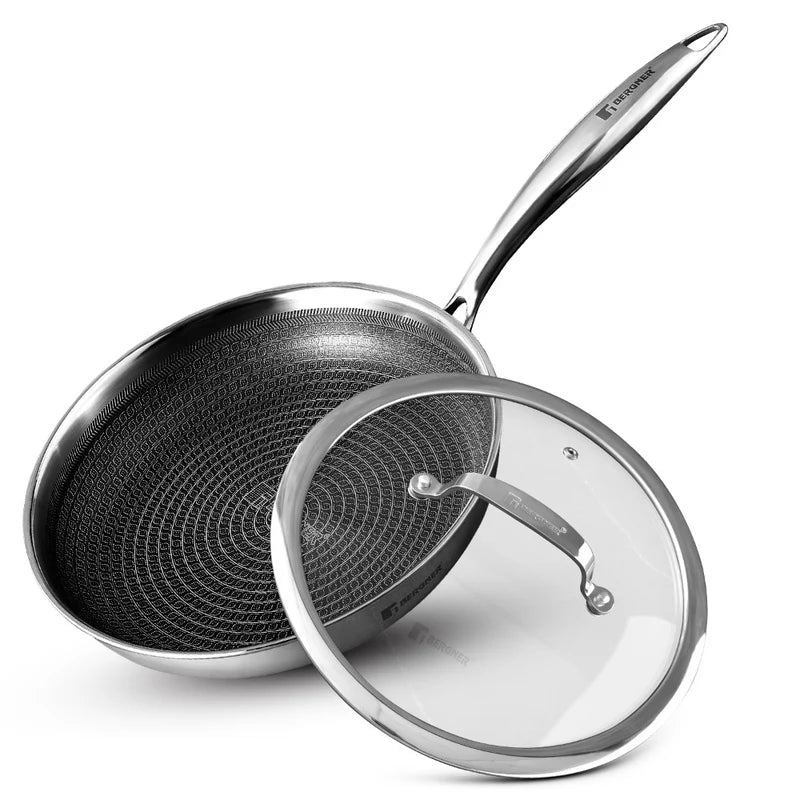 Bergner Hi Tech Giro TRI PLY Stainless Steel Frypan With Lid
