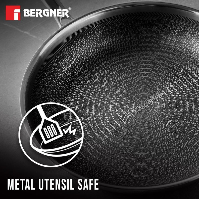 Bergner Hi Tech Giro TRI PLY Stainless Steel Frypan With Lid