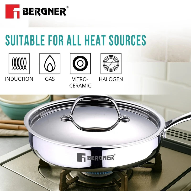 Bergner Argent Tri-Ply Stainless Steel Sautepan