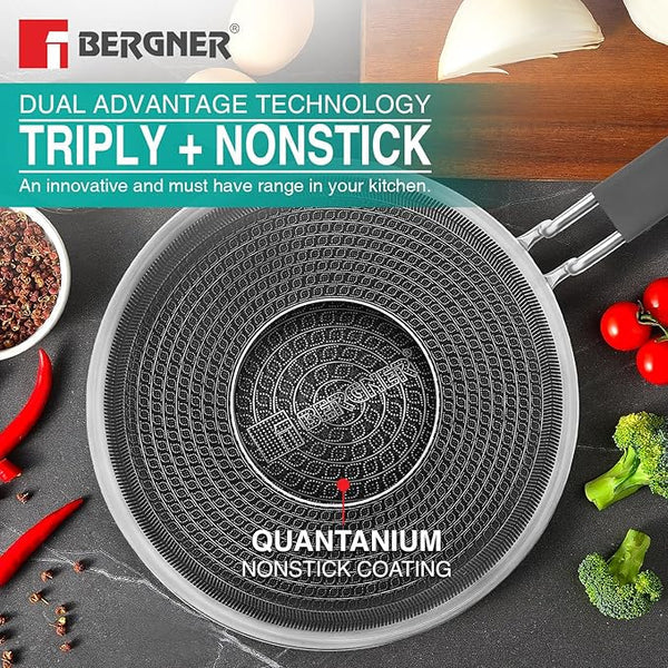 Bergner Hi Tech Giro TRI PLY Stainless Steel Non Stick Roti Tawa