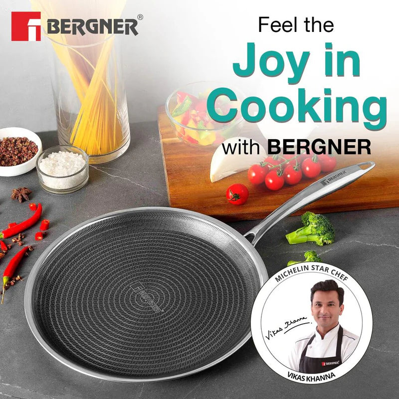 Bergner Hi Tech Giro TRI PLY Stainless Steel Dosa Tawa
