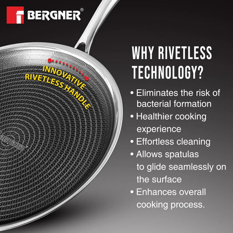 Bergner Hi Tech Giro TRI PLY Stainless Steel Dosa Tawa