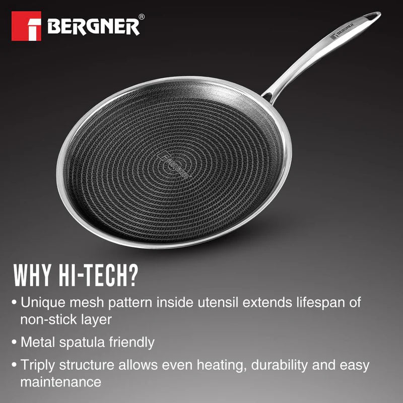 Bergner Hi Tech Giro TRI PLY Stainless Steel Dosa Tawa