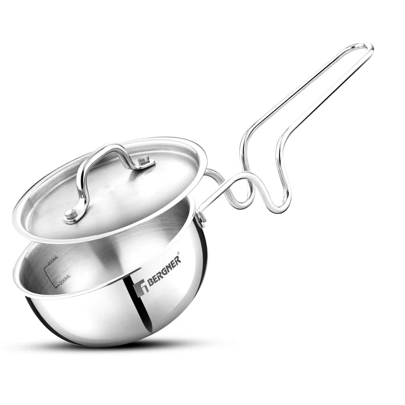 Bergner Argent Triply 12cm Tadka Pan with Lid