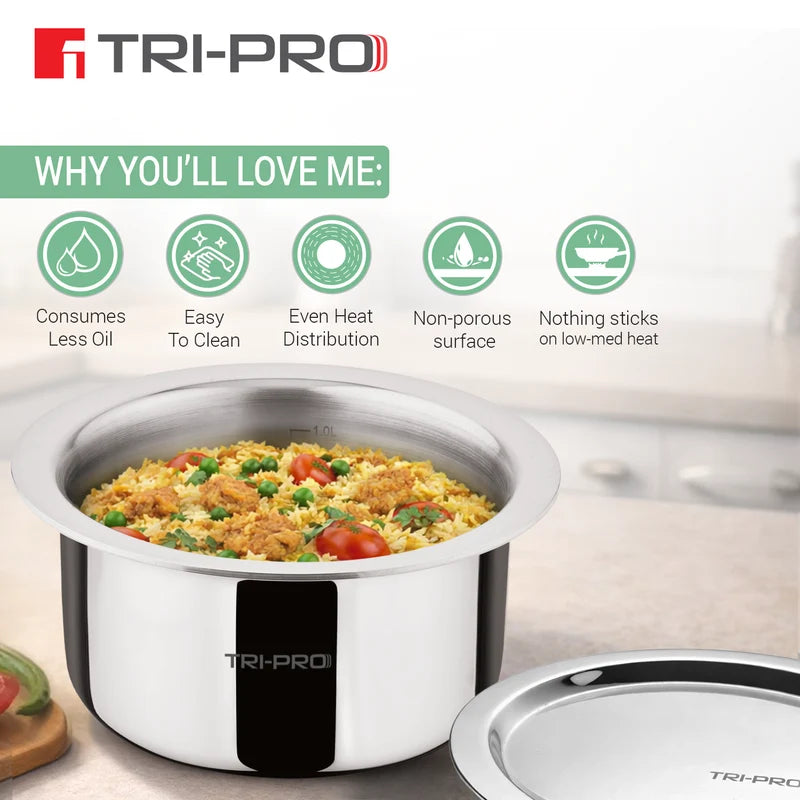 Bergner TriPro Tri-Ply Stainless Steel Tope