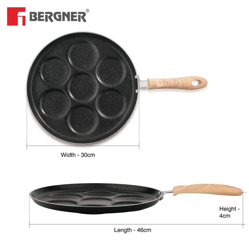 Bergner Bellini Plus Aura 5-Layer Non-Stick 7 PIT Uttapam Tawa
