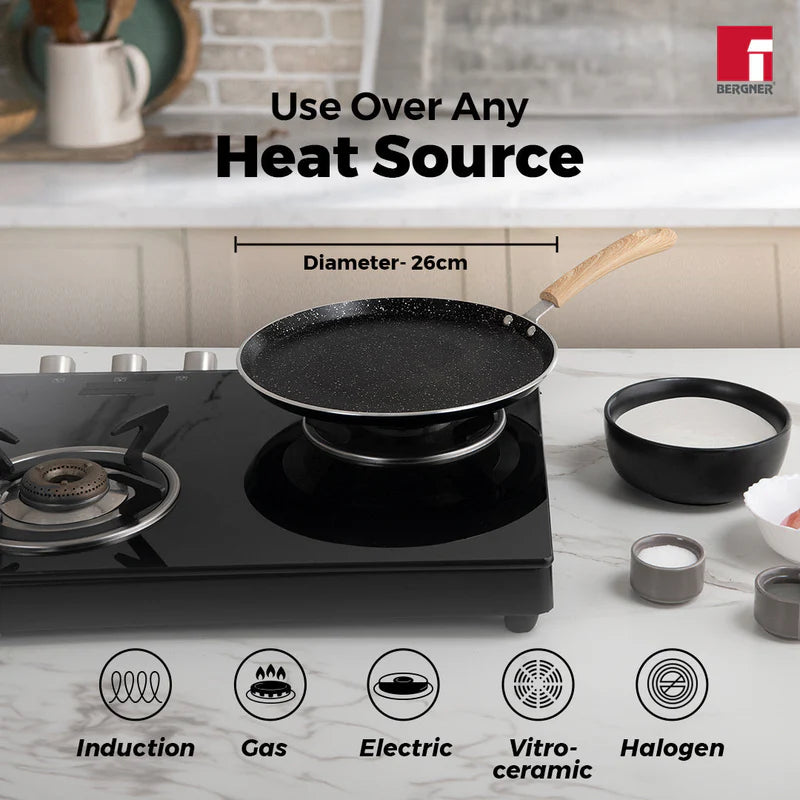 Bergner Bellini Plus Aura 5-Layer Non-Stick Dosa Tawa - Induction Bottom