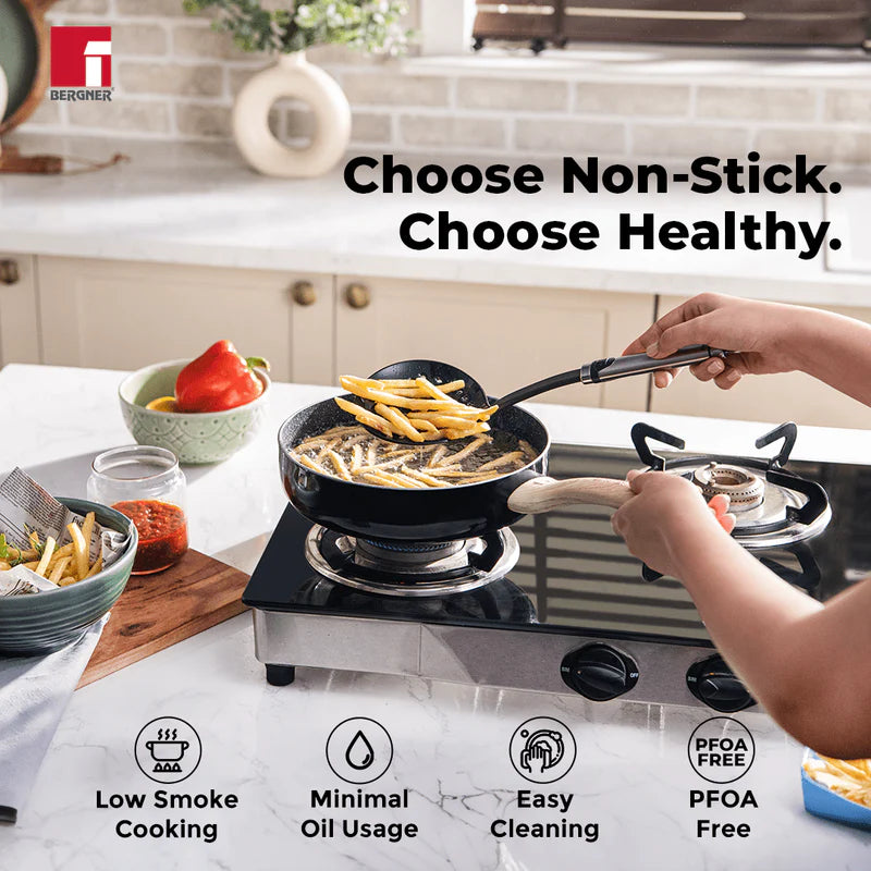 Bergner Bellini Plus Aura 5-Layer Non-Stick Deep Frypan - Induction Bottom