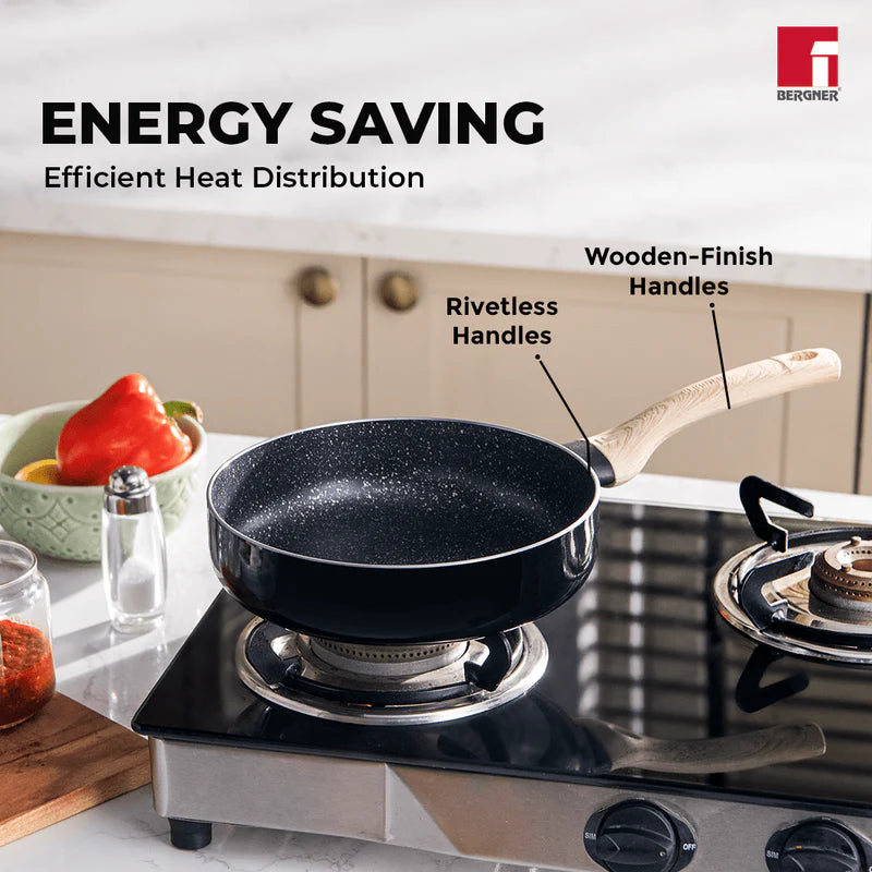 Bergner Bellini Plus Aura 5-Layer Non-Stick Deep Frypan - Induction Bottom