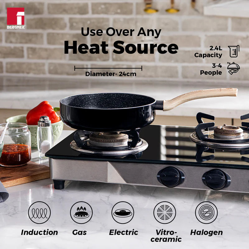 Bergner Bellini Plus Aura 5-Layer Non-Stick Deep Frypan - Induction Bottom
