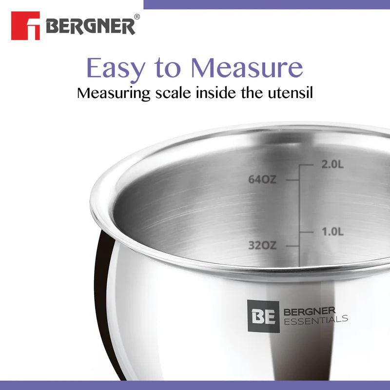 BE Essentials Tri-Ply Stainless Steel Rice Handi Without Handle