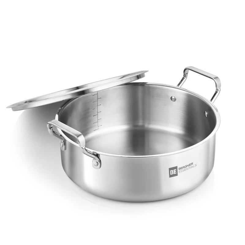 BE Essentials Tri-Ply Stainless Steel Shallow Biryani Pot