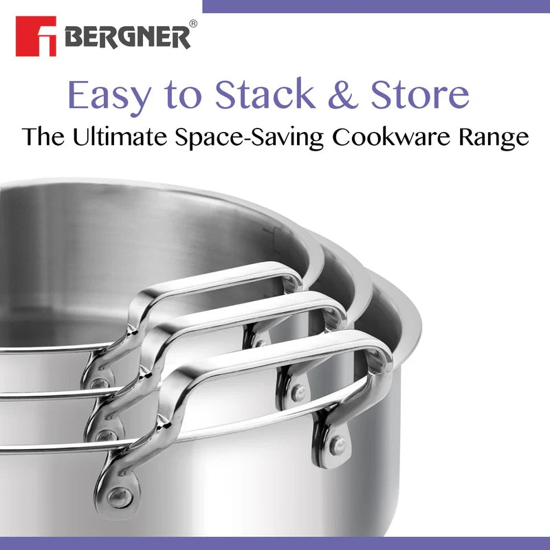 BE Essentials Tri-Ply Stainless Steel Shallow Biryani Pot