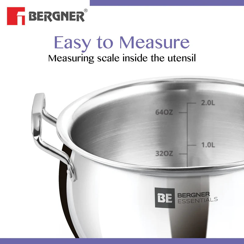 BE Essentials Tri-Ply Stainless Steel Rice Handi With Handle