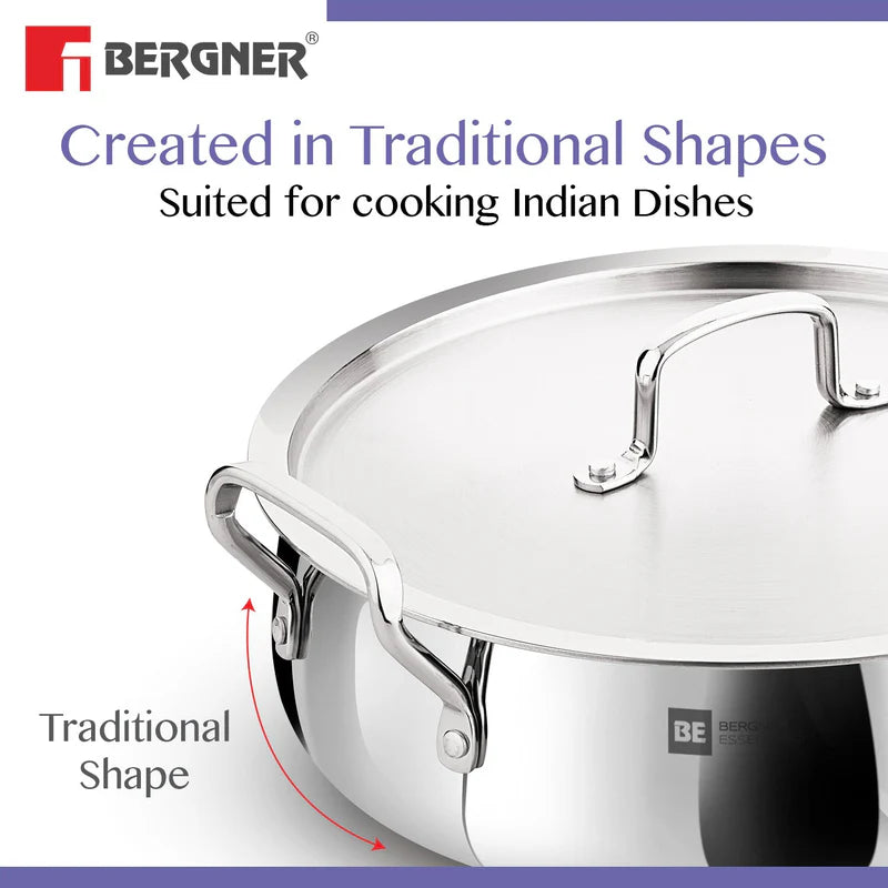 BE Essentials Tri-Ply Stainless Steel Biryani Handi