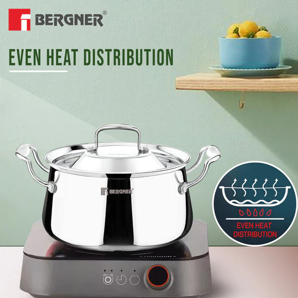Bergner Argent Samsara Tri-Ply Stainless Steel Biriyani Handi