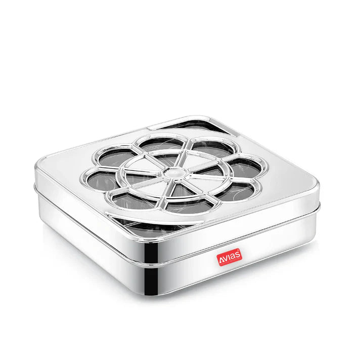 AVIAS Flora 9 square Premium quality Stainless steel  Spice box