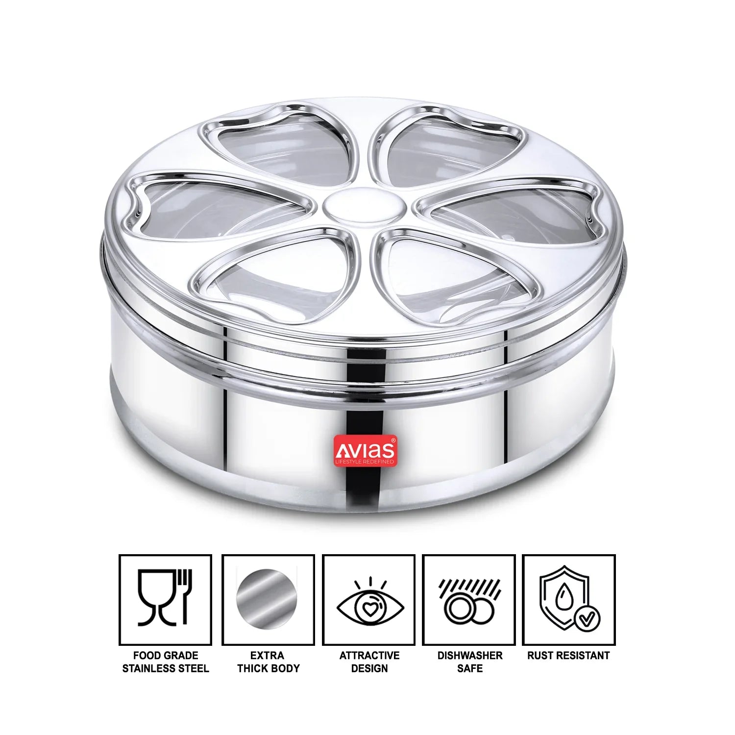 AVIAS Stainless Steel Petal Spice box