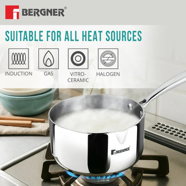 Bergner Argent Tri-Ply Stainless Steel Saucepan