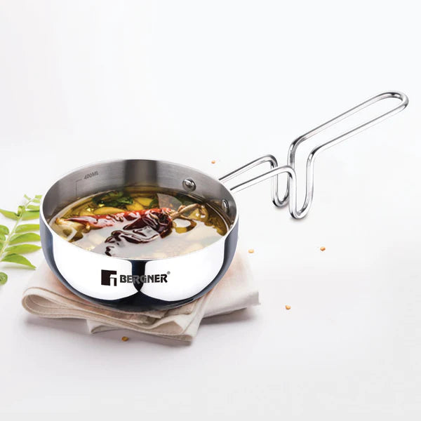 Bergner Argent Tri-Ply Stainless Steel Tadka Pan 12CM
