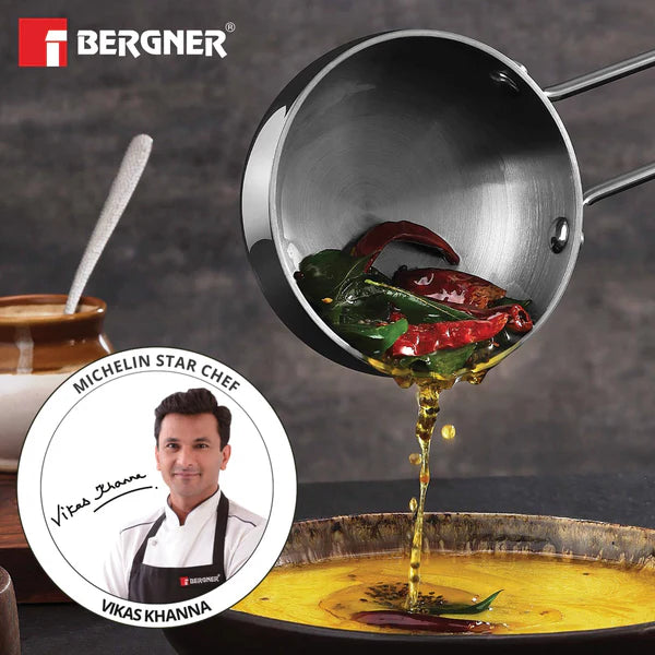 Bergner Argent Tri-Ply Stainless Steel Tadka Pan 12CM