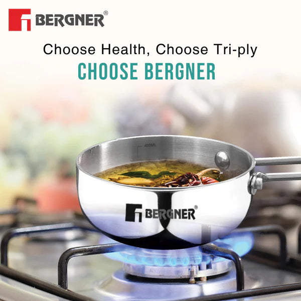 Bergner Argent Tri-Ply Stainless Steel Tadka Pan 12CM