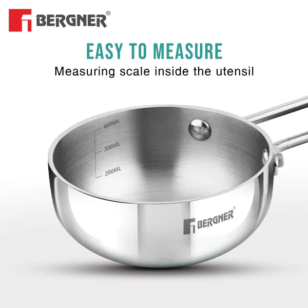 Bergner Argent Tri-Ply Stainless Steel Tadka Pan 12CM