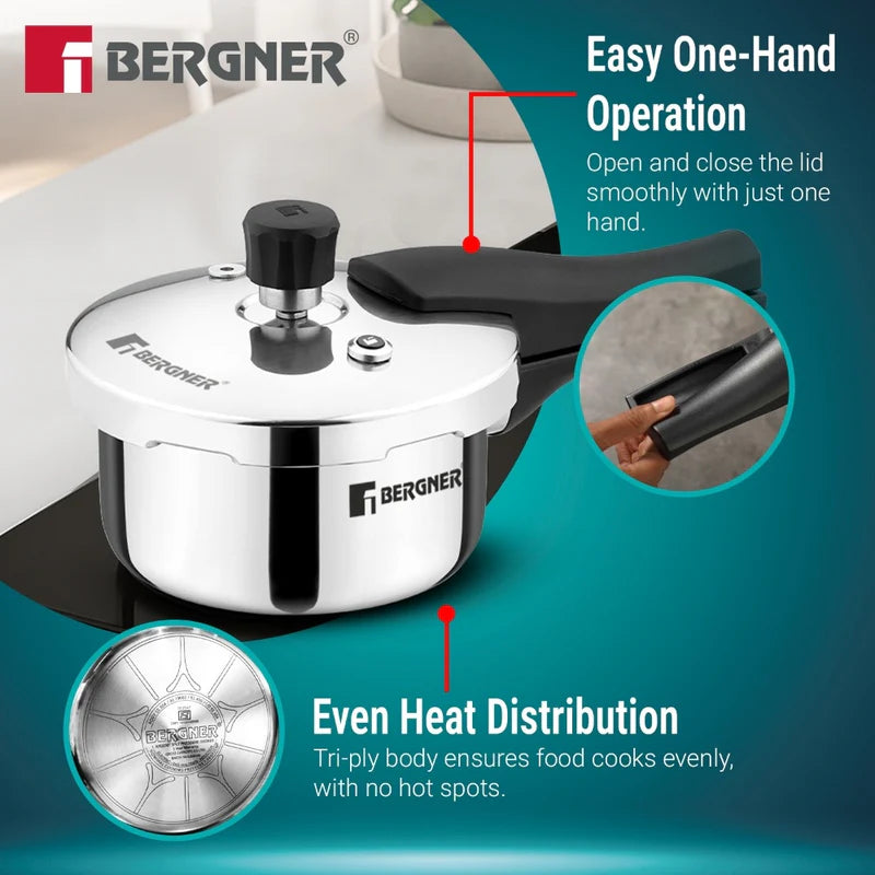Bergner Argent Classic Triply Outer Lid Pressure Cooker