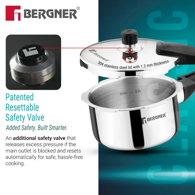 Bergner Argent Classic Triply Outer Lid Pressure Cooker