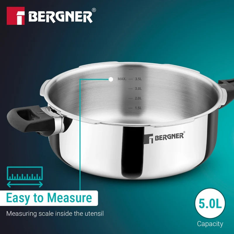 Bergner Argent Classic Triply Outer Lid Pressure Pan Cooker