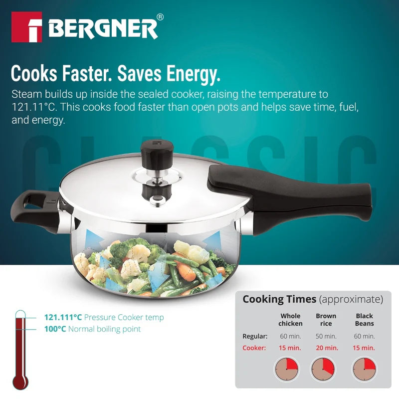 Bergner Argent Classic Triply Outer Lid Pressure Pan Cooker