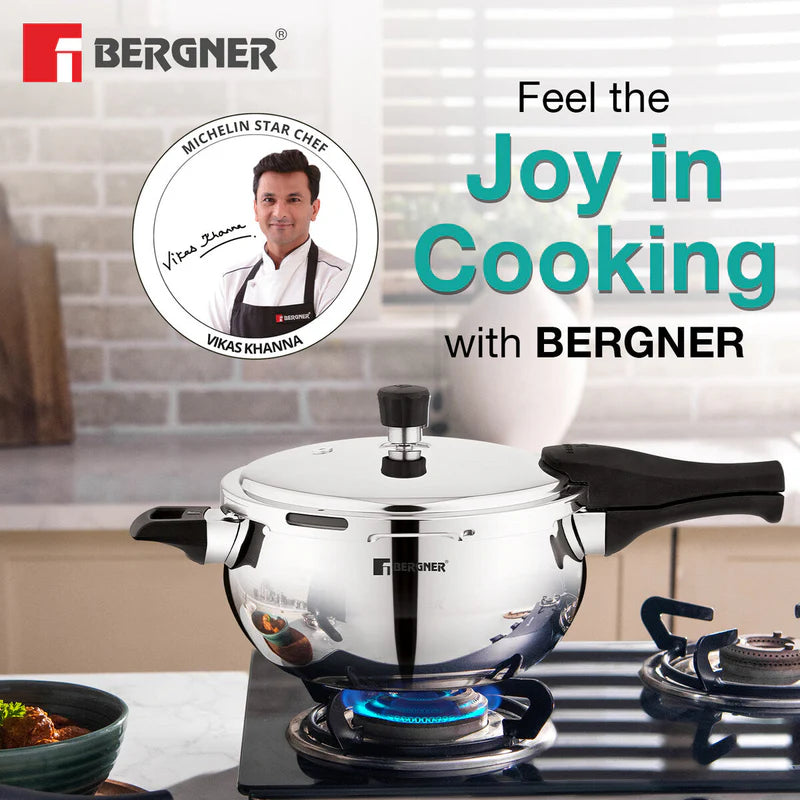 Bergner Tri-Maxx ORB Tri Ply Statinless Steel Outer Lid Pressure Cooker